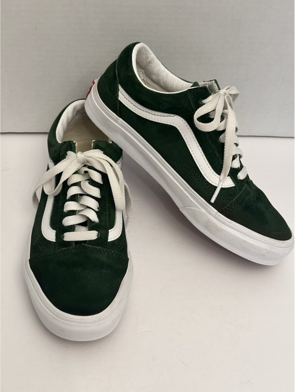 Vans Old Skool Shoes Men 6 Women 7.5 Suede Green Scotchgard Low Skate Sneakers